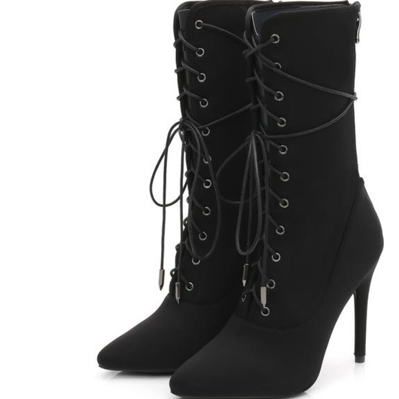 Fashion Nova Shoes Fashion Nova Black Laceup Ankle Booties Poshmark